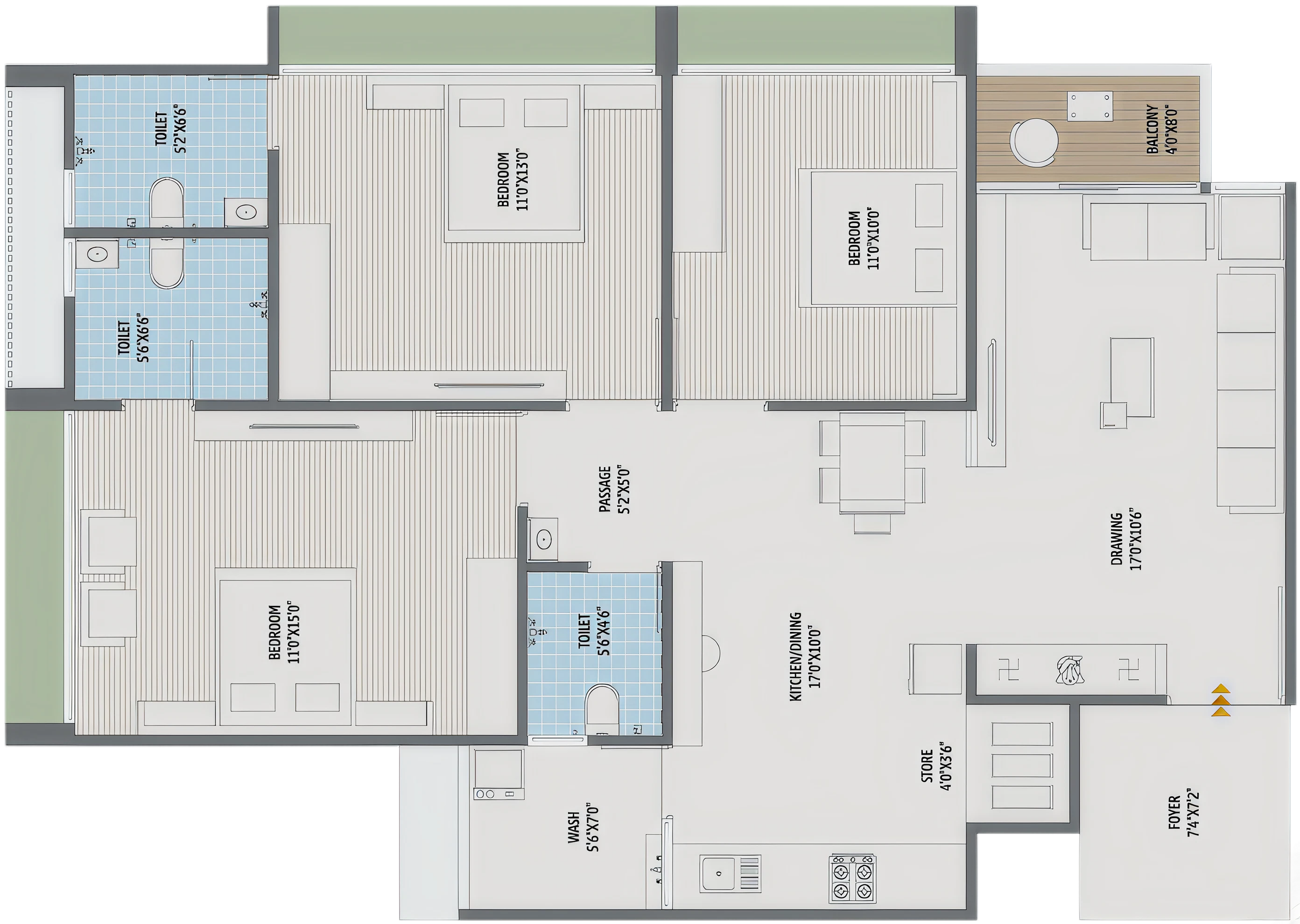 3BHK Plan